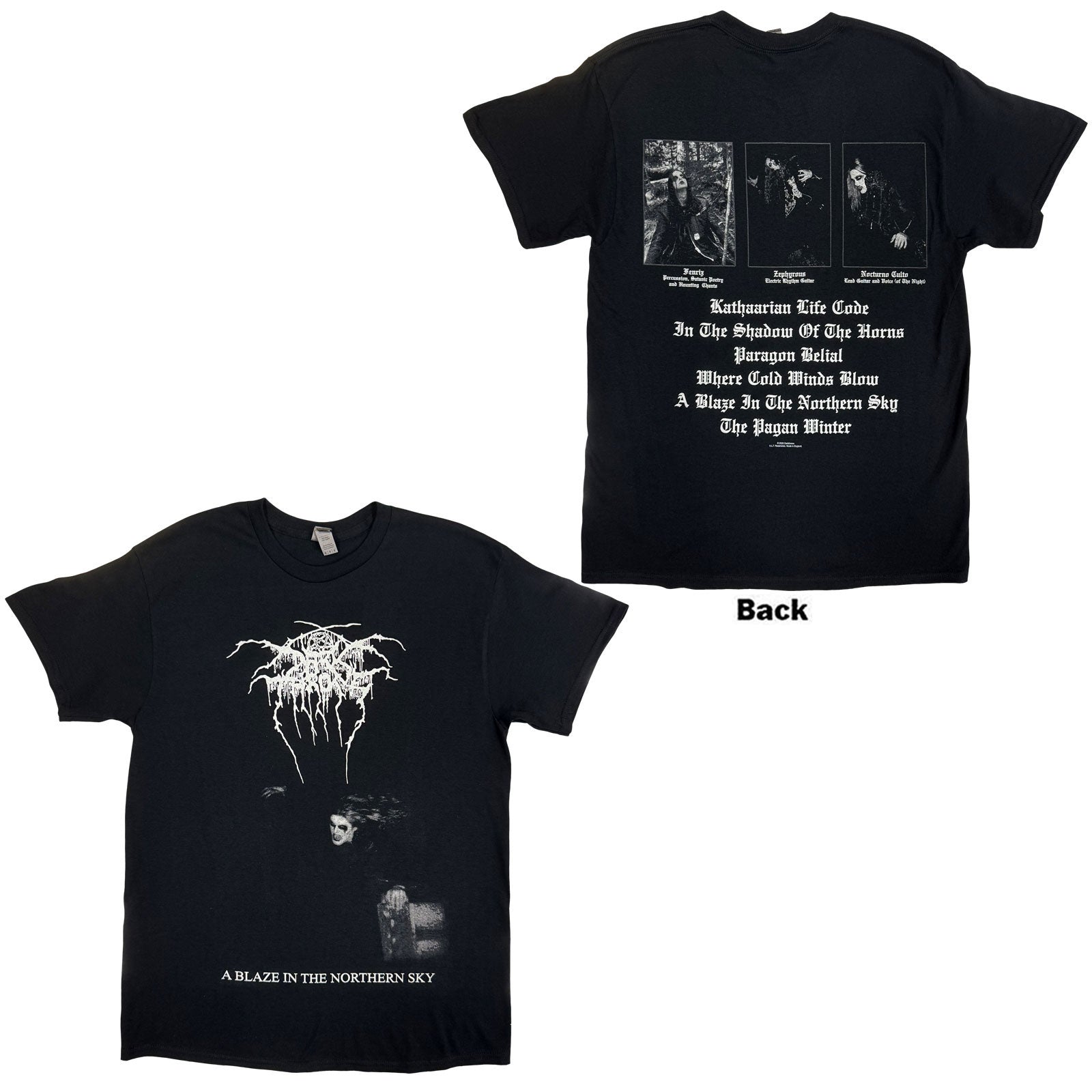 Darkthrone: A Blaze In The Northern Sky T-Shirt (Back Print)