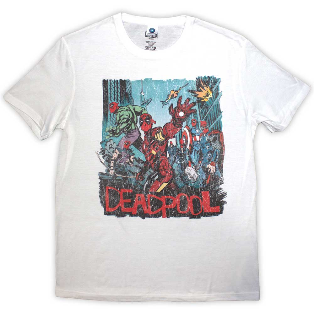 Marvel Comics: Deadpool Hero Scene Vintage T-Shirt