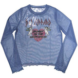 Def Leppard: Bringin On The Heartbreak Long Sleeve Crop Top (Kvinder) (Mesh)