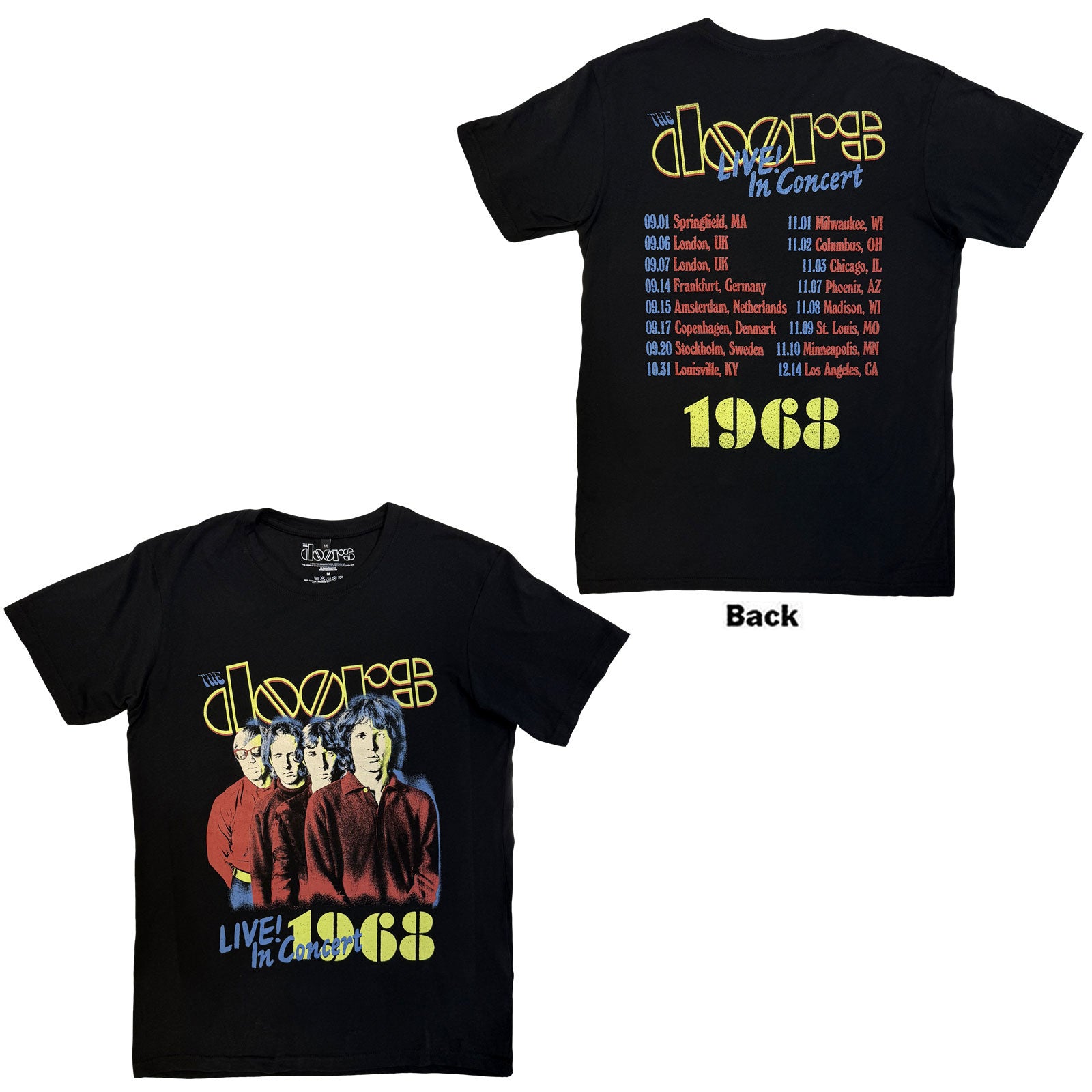 The Doors: Live In Concert '68 T-shirt – officielt merchandise
