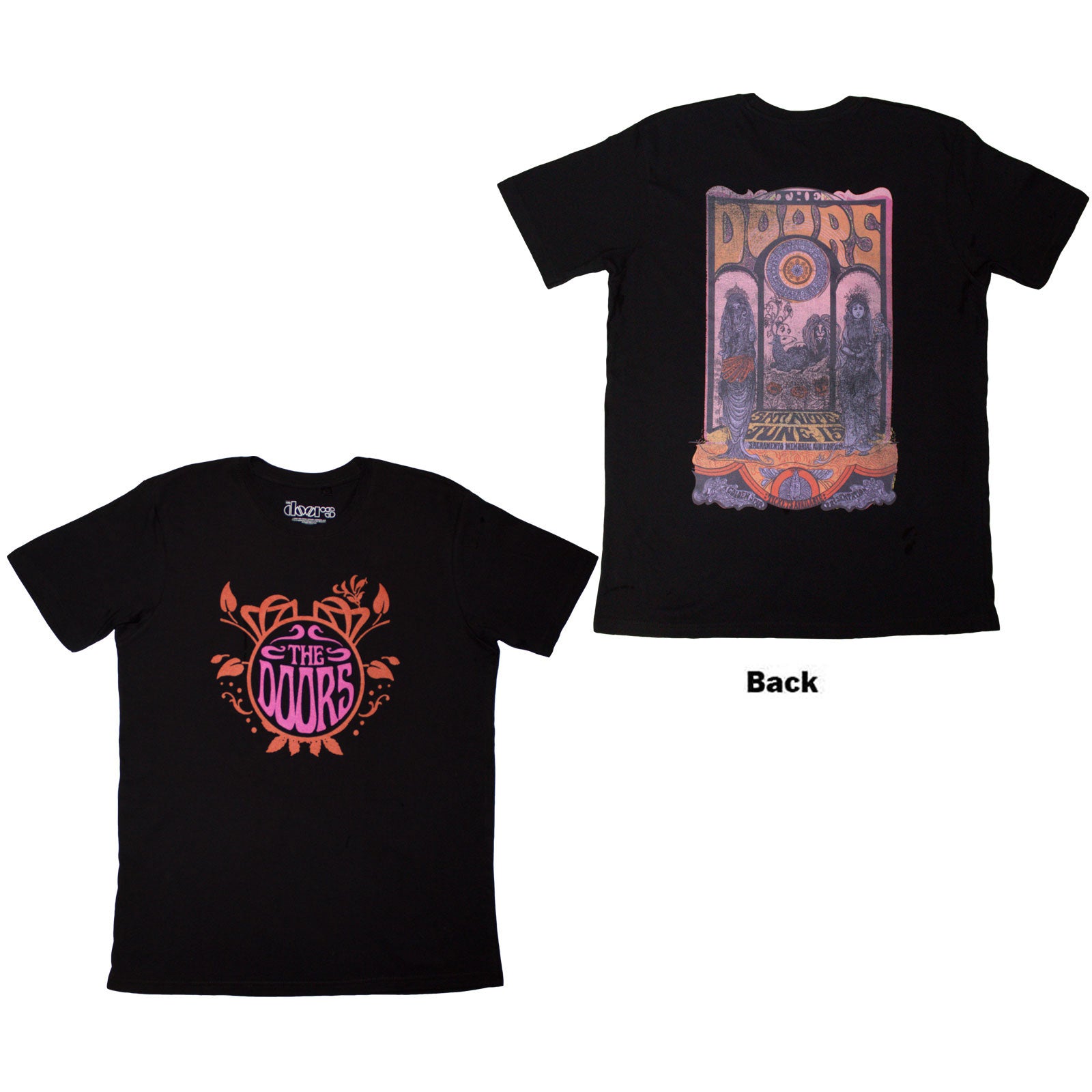 The Doors: Pink Orange T-Shirt (Back Print)