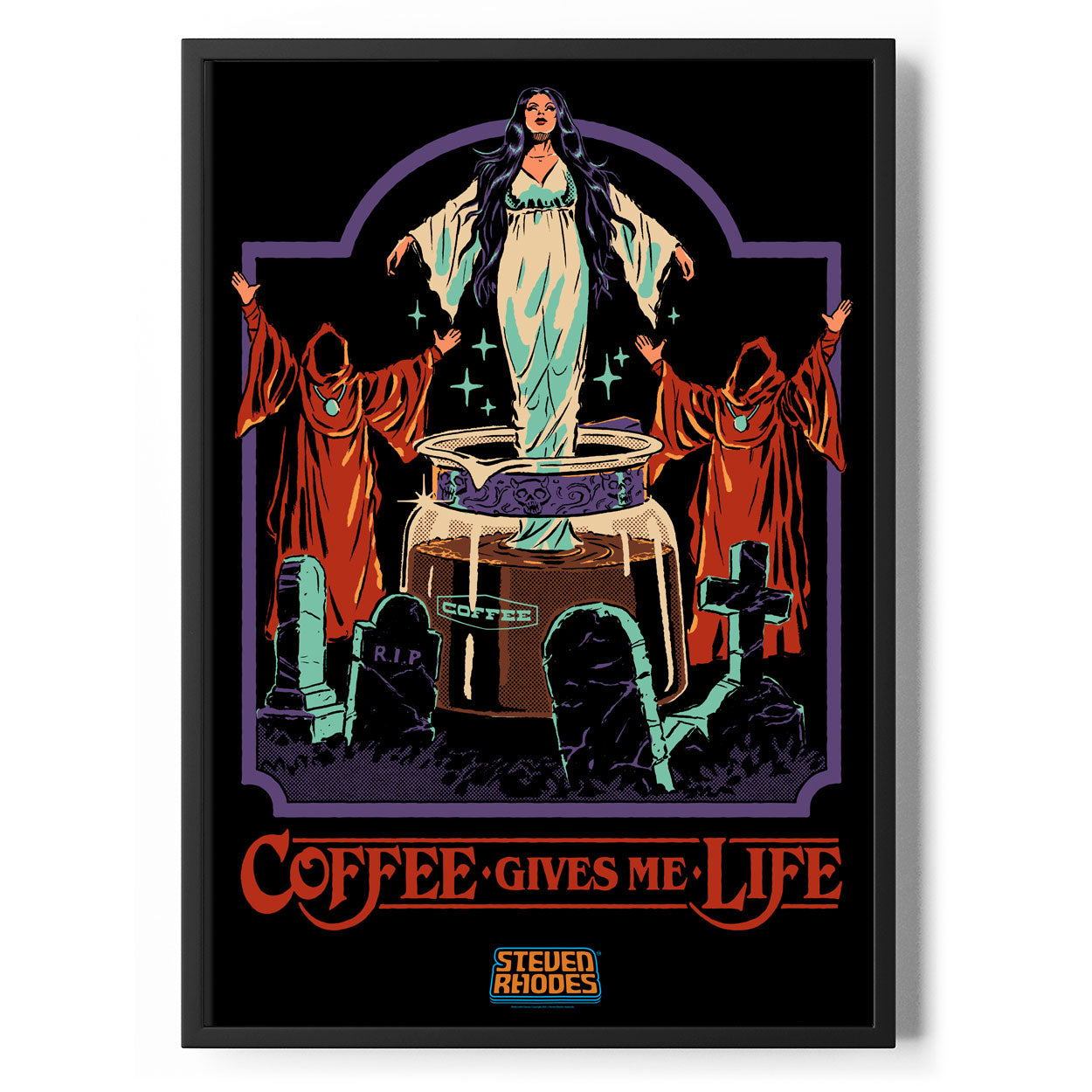 Coffee Gives Me Life Poster Standard Poster Standard fra Steven Rhodes