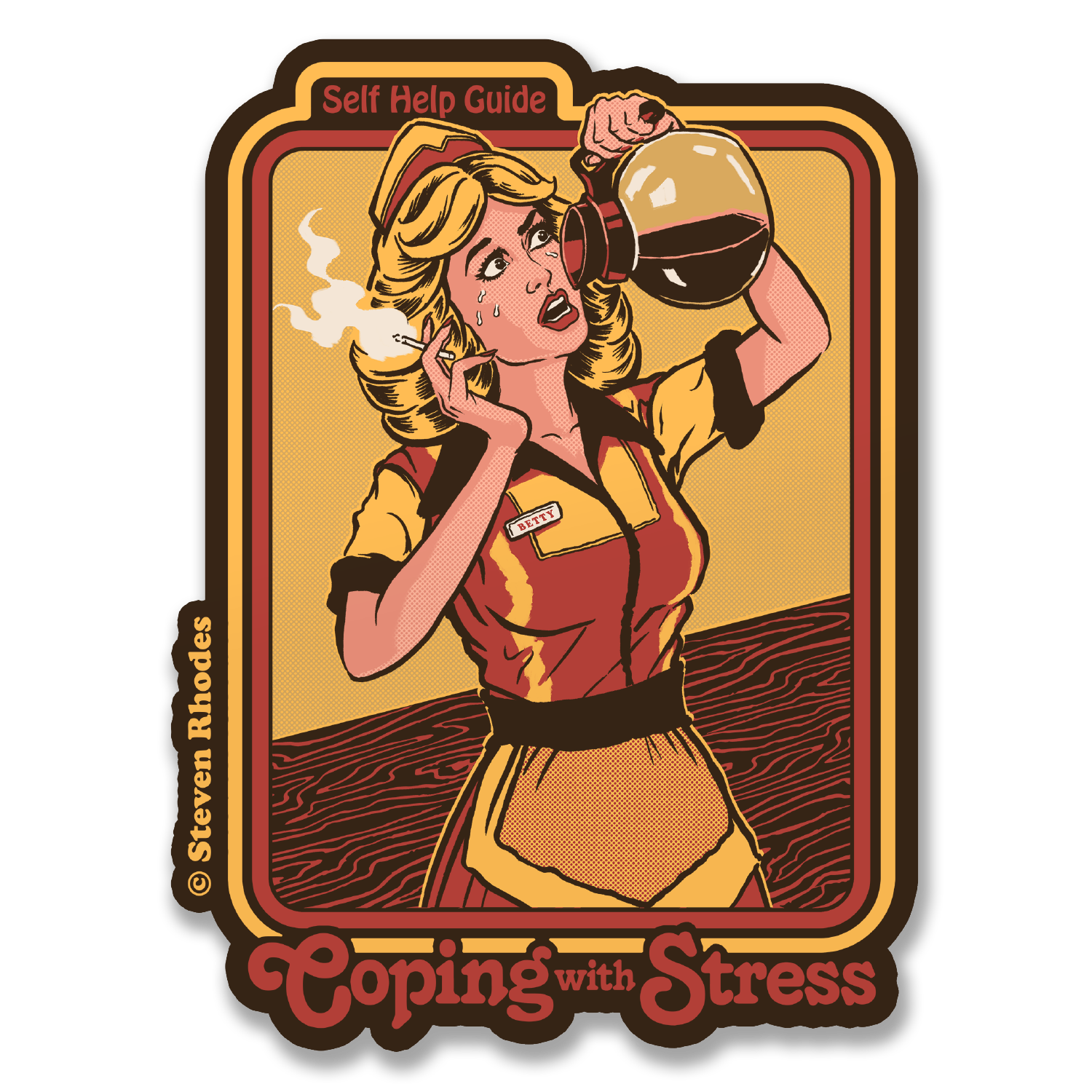 Steven Rhodes - Coping With Coffee Sticker