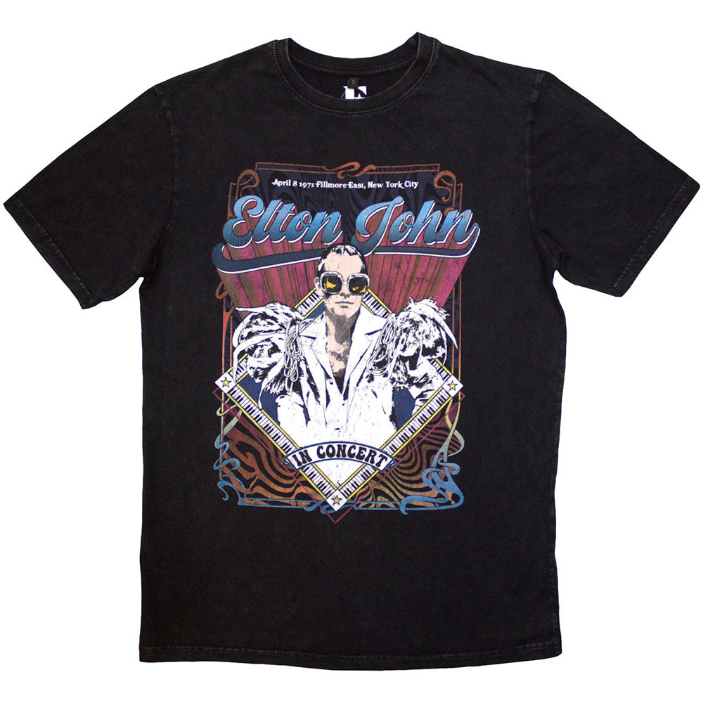 Elton John: Psych Vintage Stone Wash T-Shirt (Stone Wash)