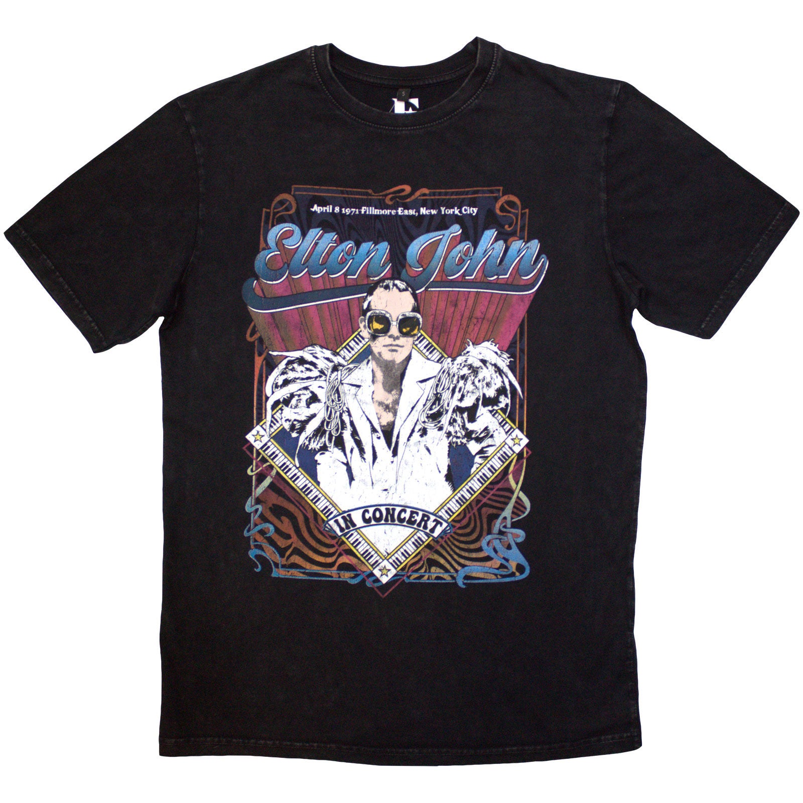 Elton John: Psych Vintage Stone Wash T-Shirt (Wash)
