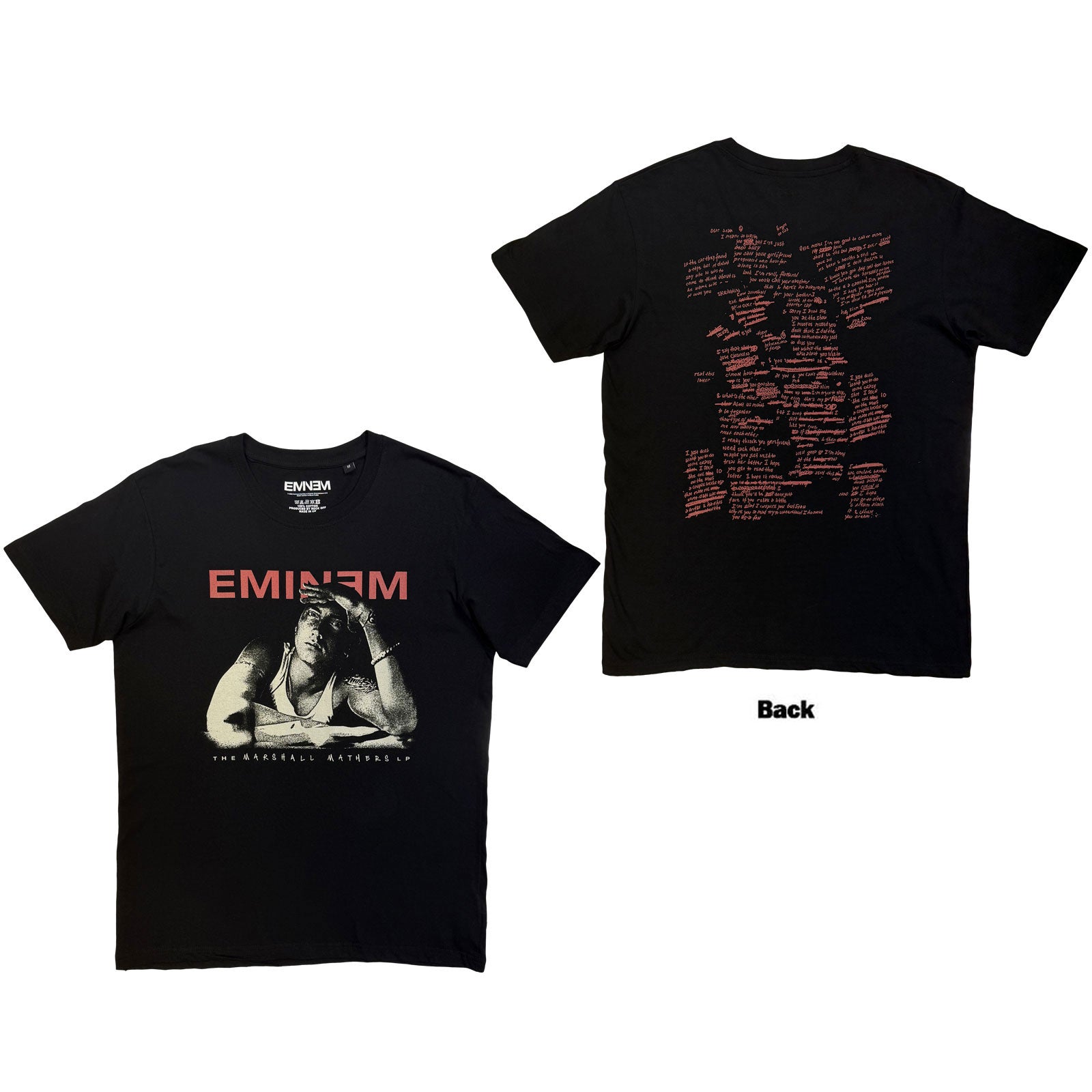 Eminem: Eminem Script Lyrics T-shirt – officielt merchandise