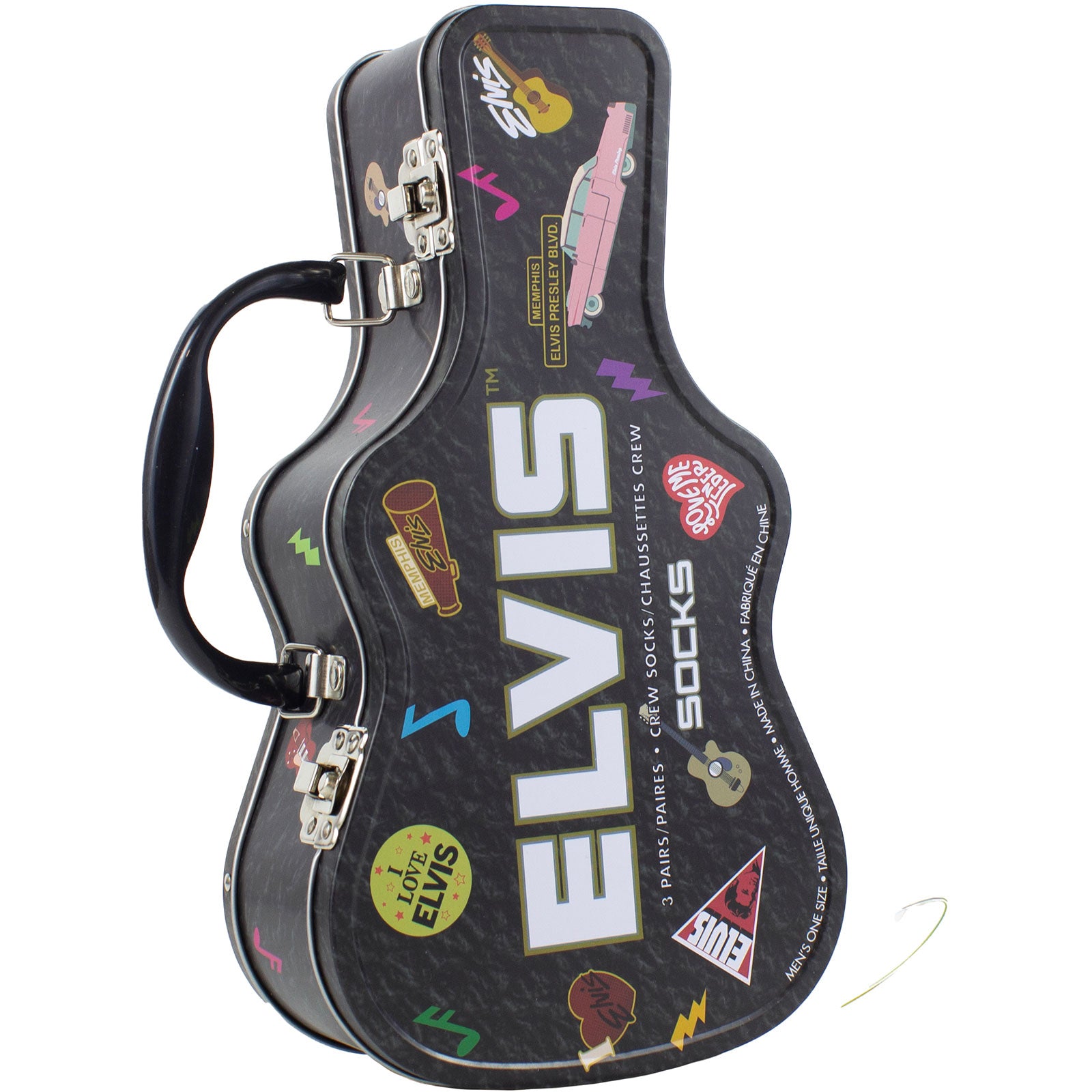 Elvis Presley: Logos (Multicolour) (UK Size 6.5 - 11) Strømper – officielt merchandise