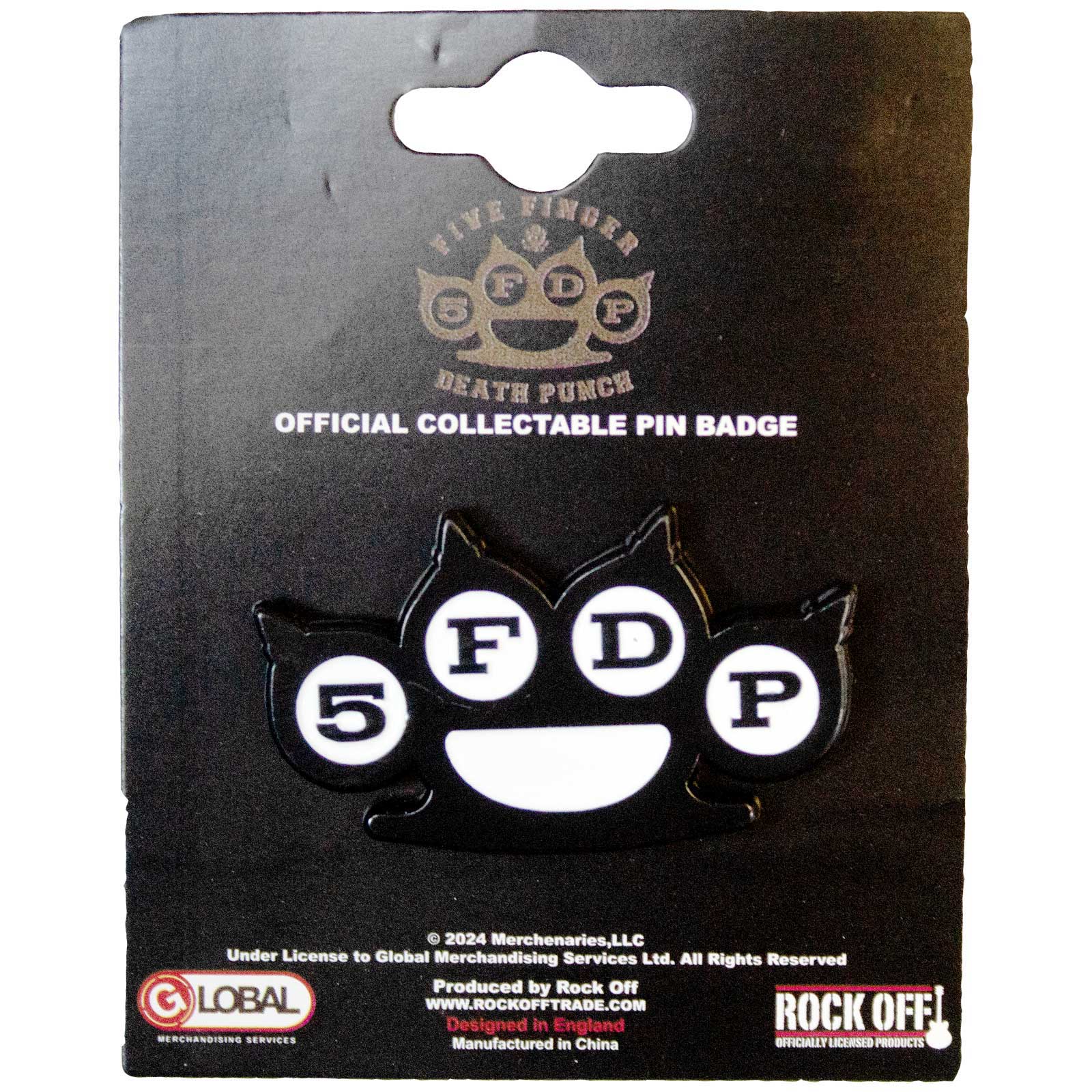 Five Finger Death Punch: Knuckles B&W Pin Badge