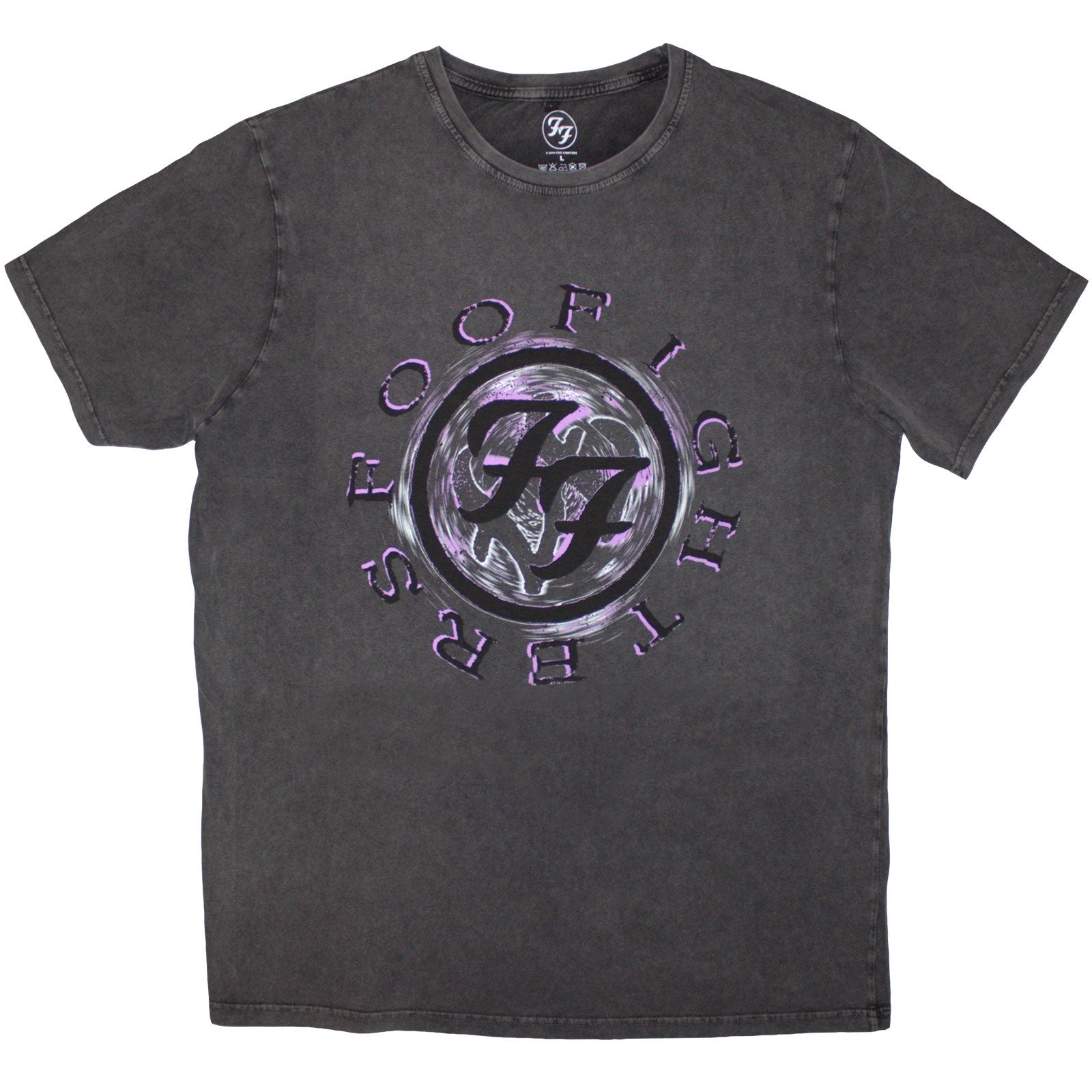 Foo Fighters: Wheel Logo Shadow Stone Wash T-Shirt (Wash)