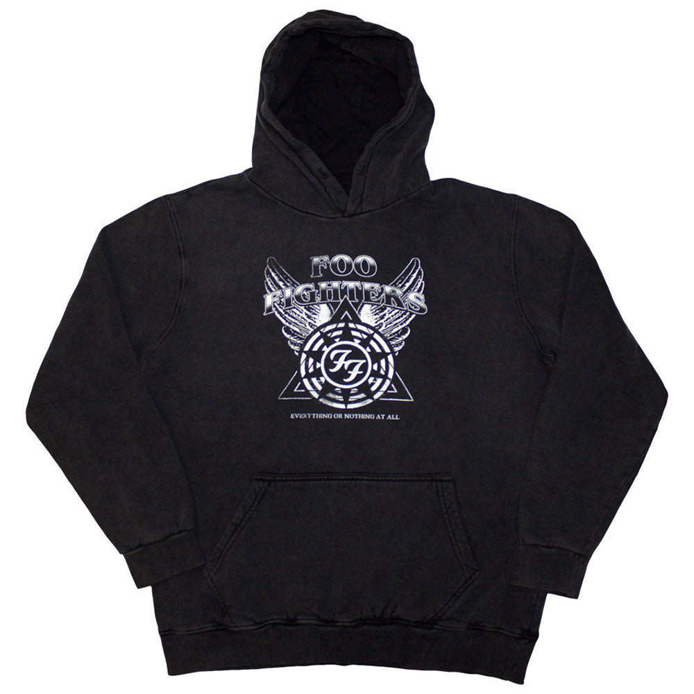 Foo Fighters: Everything Or Nothing At All Logo Stone Wash Pullover Hoodie (Wash)