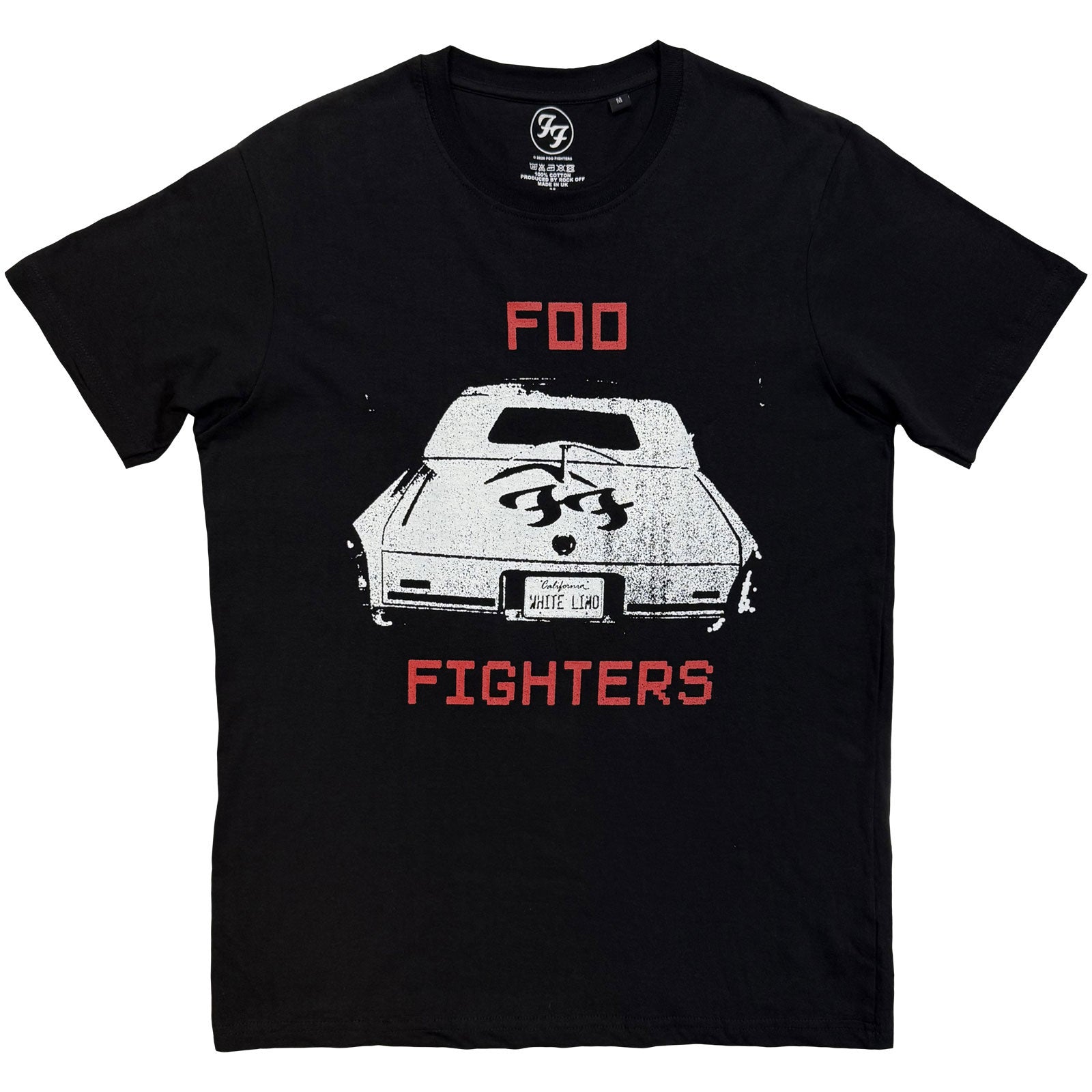 Foo Fighters: White Limo T-shirt – officielt merchandise