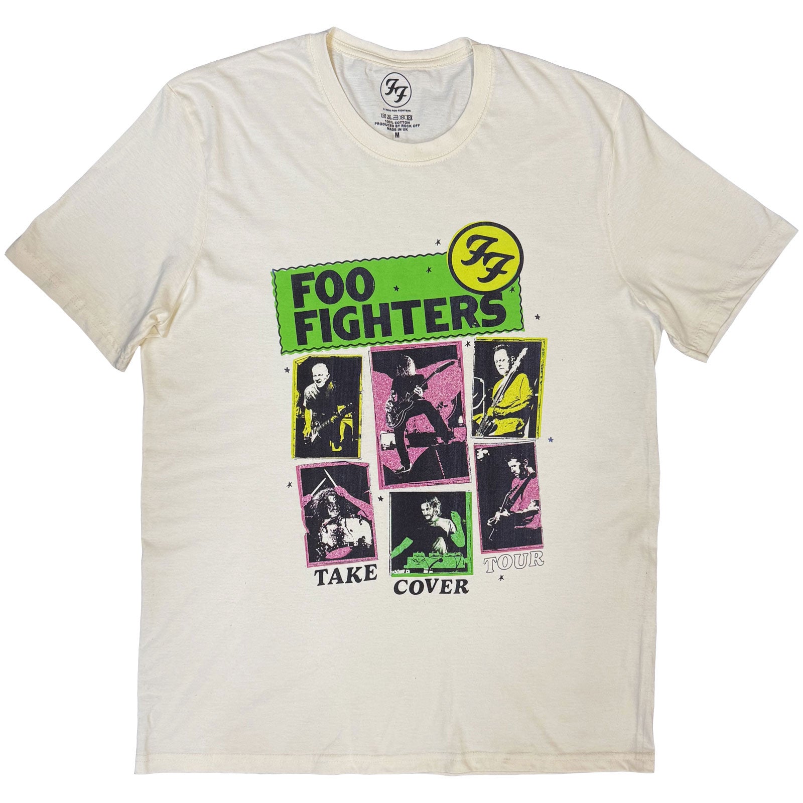 Foo Fighters: Take Cover Tour (Natural) T-shirt – officielt merchandise