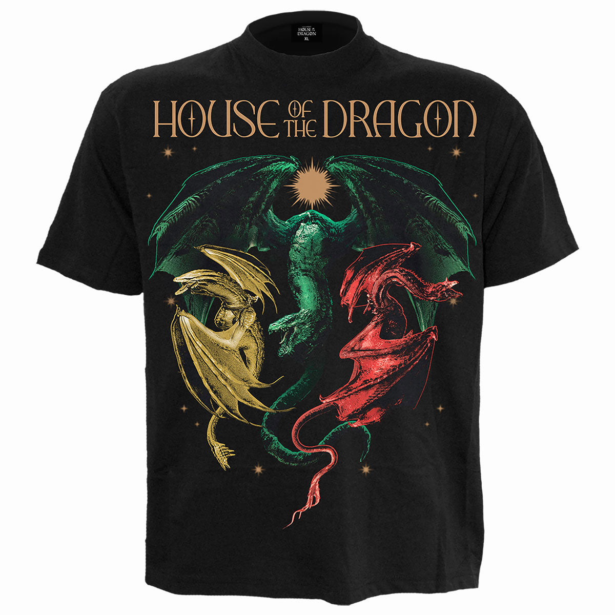 House of the Dragon: HOD2 Tri Dragons T-shirt – officielt merchandise