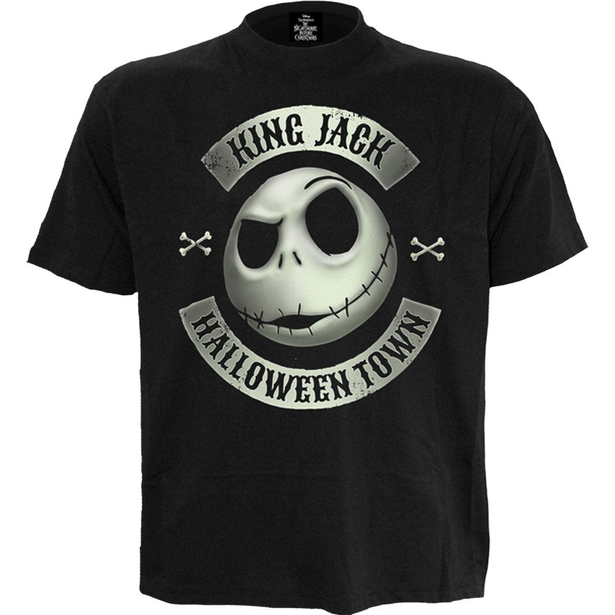 The Nightmare Before Christmas: Jack Crest (Glow) T-shirt – officielt merchandise