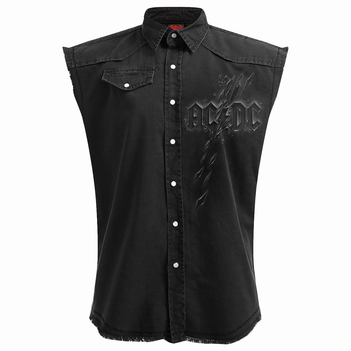 AC/DC: Back In Black Torn Worker Shirt – officielt merchandise