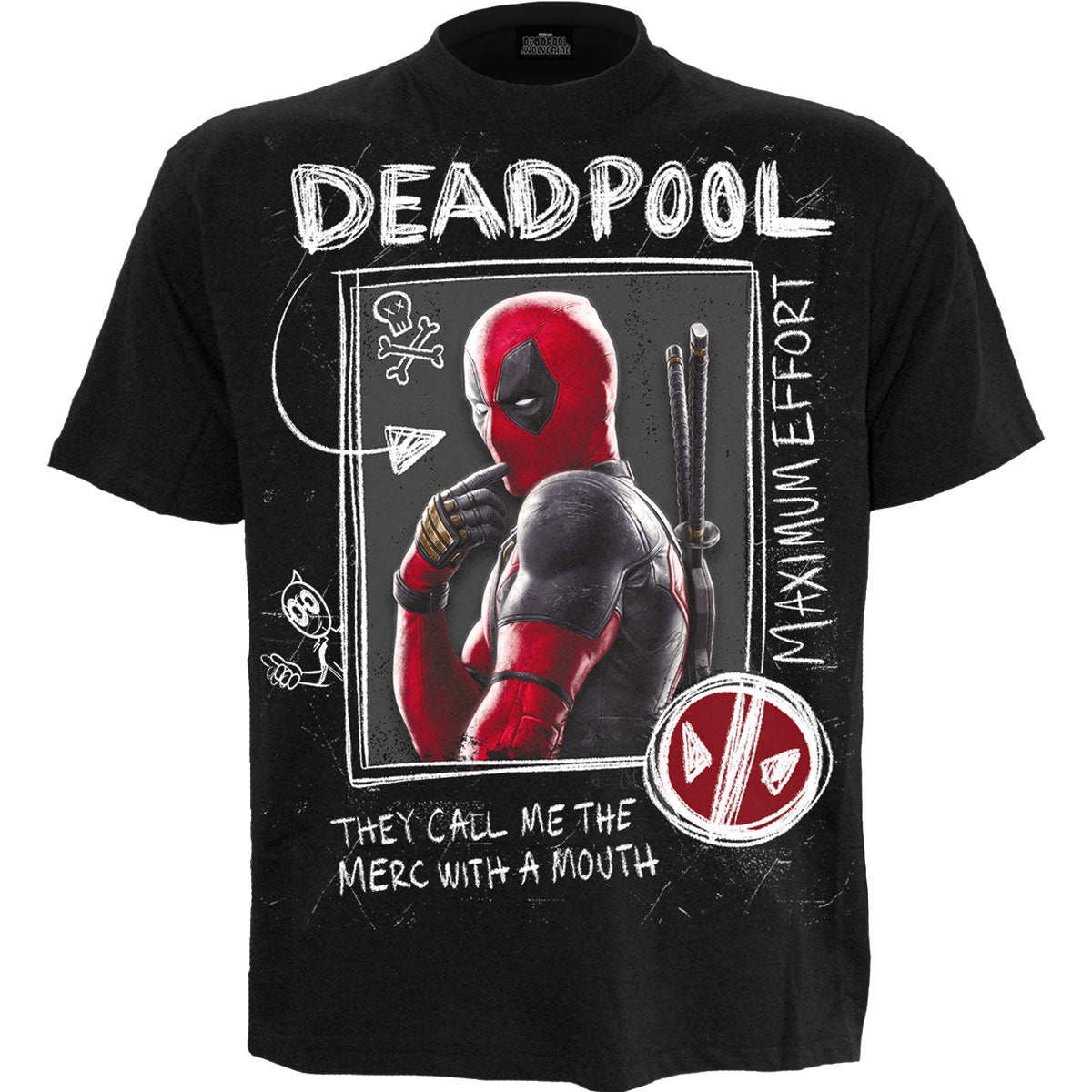 Marvel Comics: Deadpool Wolverine Sketches T-shirt – officielt merchandise