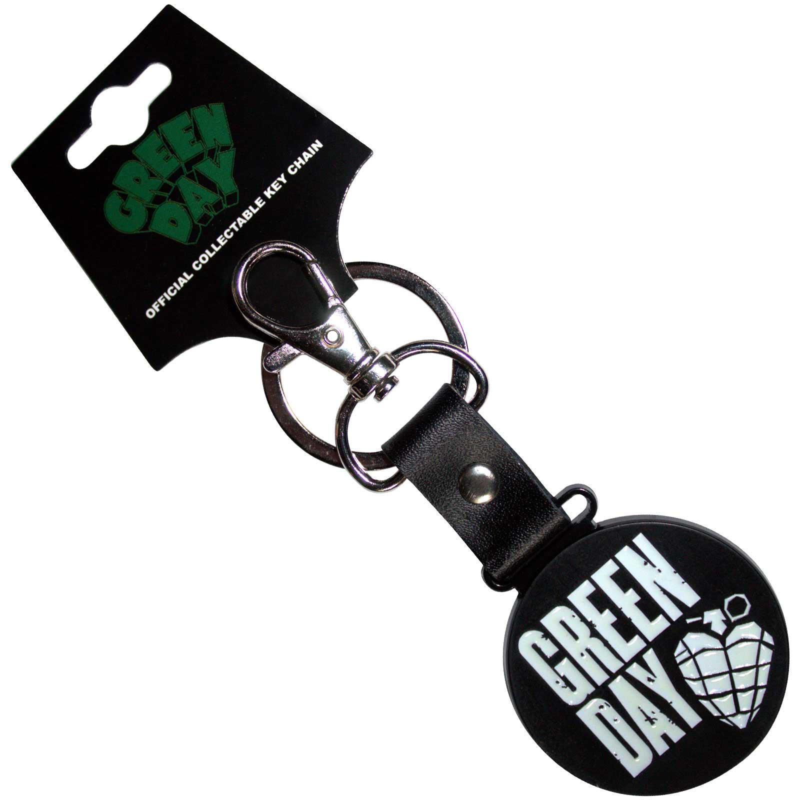 Green Day: Stacked Logo & Grenade Circle Keychain
