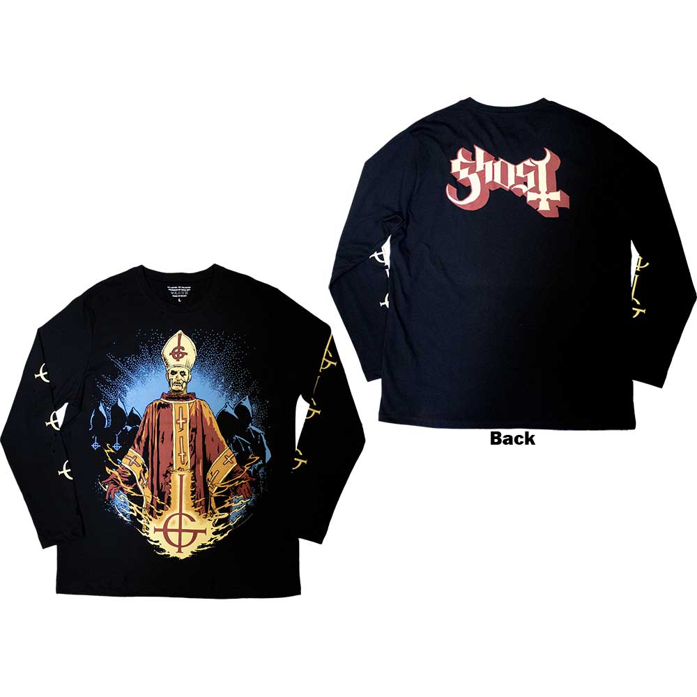 Ghost: Papa & Radient Ghouls (Back & Sleeve Print) Long Sleeve – officielt merchandise