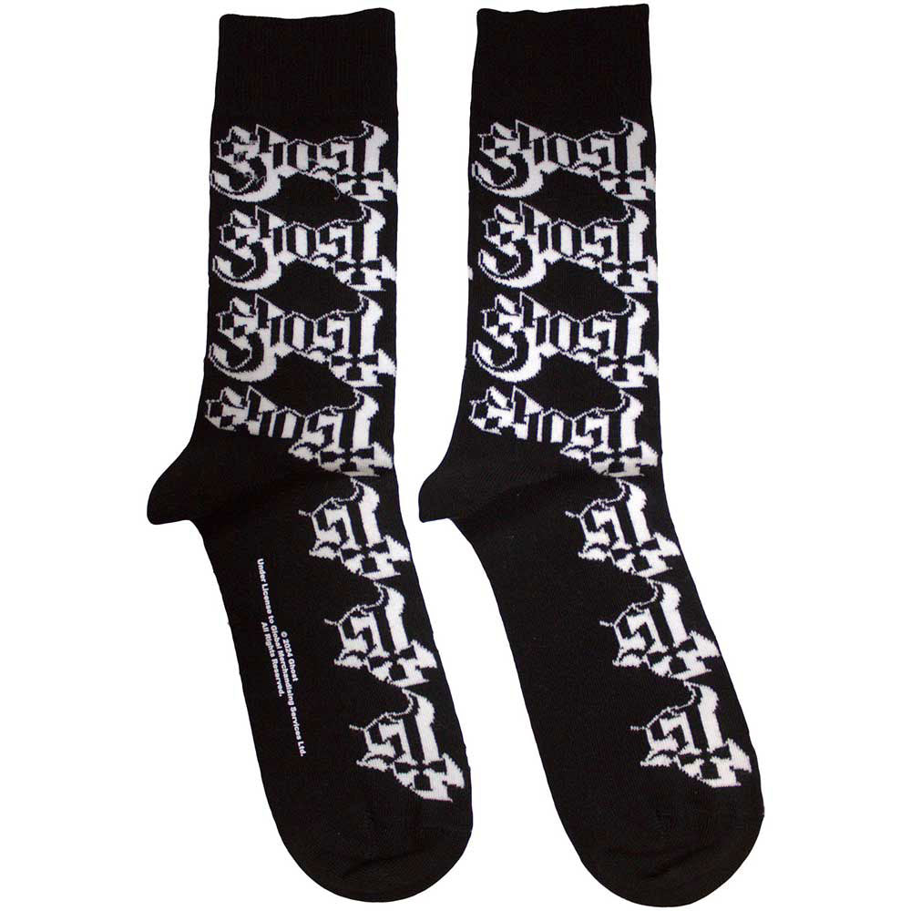 Ghost: Logo Pattern (UK Size 4 - 7) Strømper – officielt merchandise