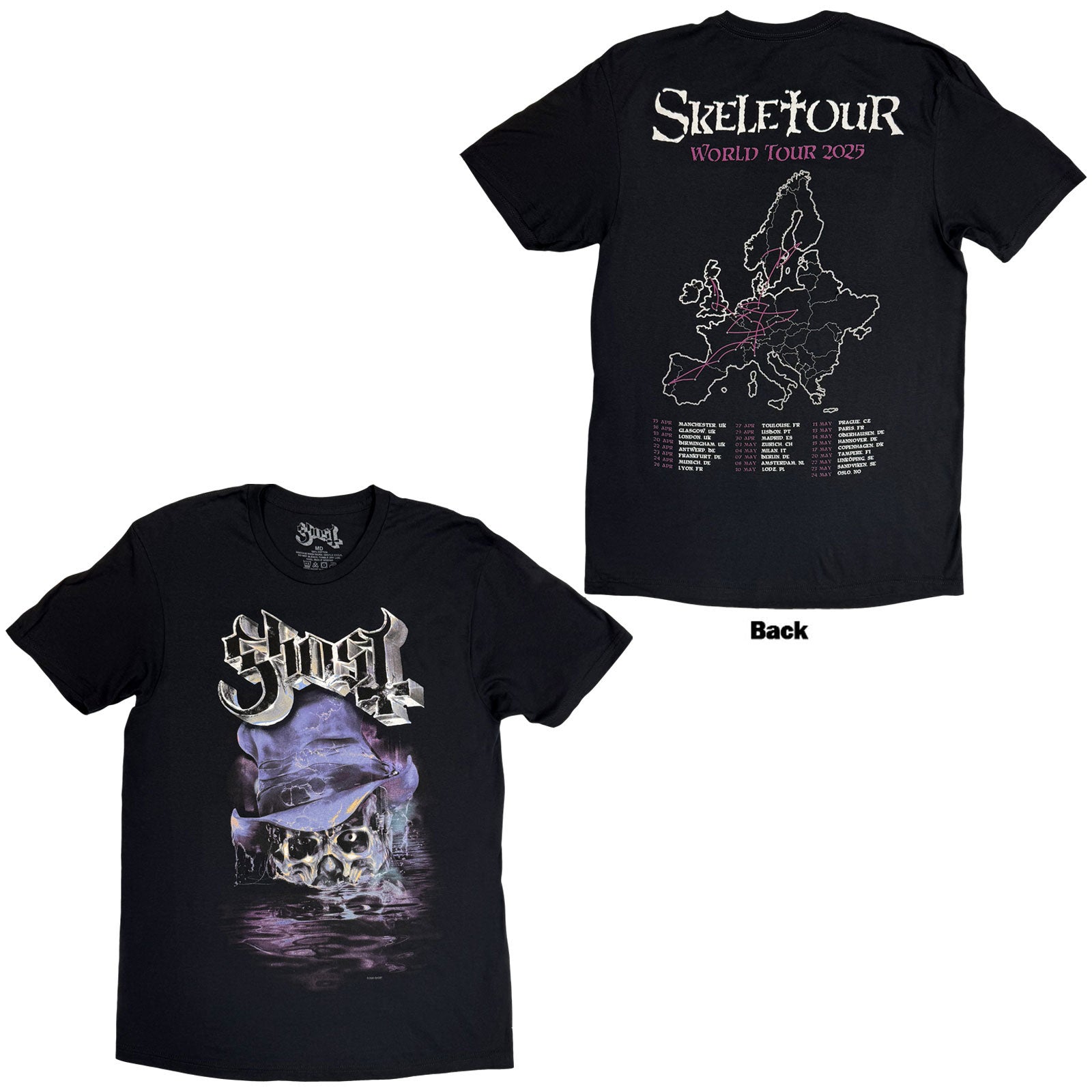 Ghost: Skeletour Admat '25 Tour Dates T-Shirt (Back Print)