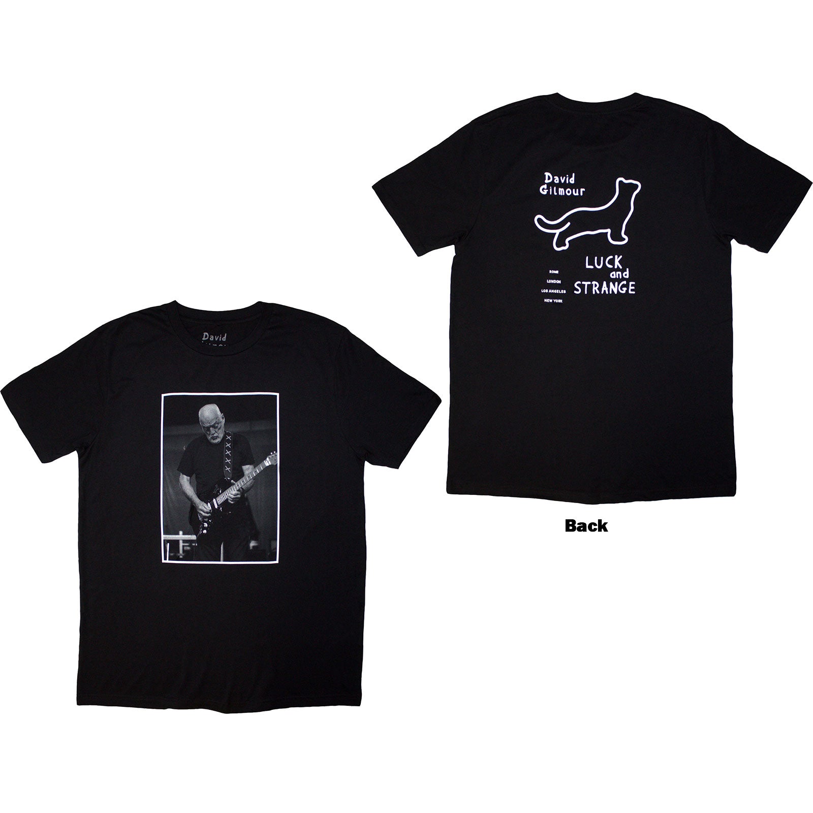 David Gilmour: Luck & Strange Black Cat Strat T-Shirt