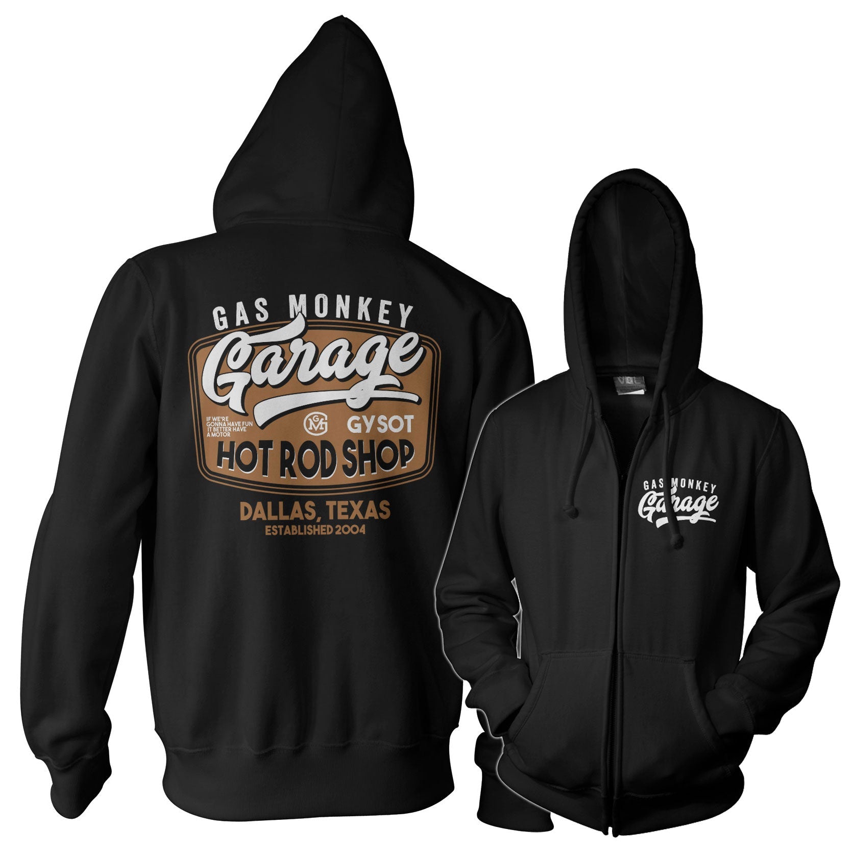 GMG Rusty Hot Rod Zipped Hoodie Zipped Hoodie fra Gas Monkey Garage