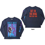 Guns N' Roses: Get In The Ring Tour '91 - '92 (Navy Blue) (Back & Sleeve Print) Long Sleeve – officielt merchandise