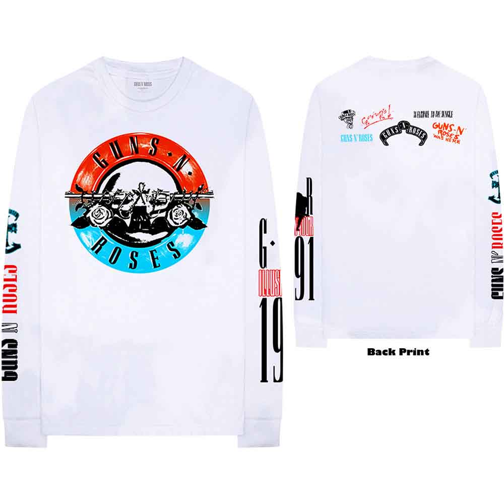 Guns N' Roses: Motorcross Logo Long Sleeve T-Shirt (Back Print)