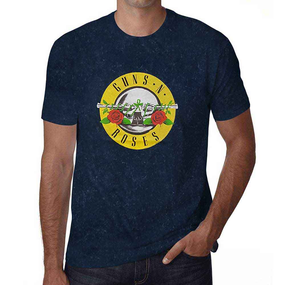 Guns N' Roses: Classic Logo (Navy Blue) (Wash Collection) T-shirt – officielt merchandise
