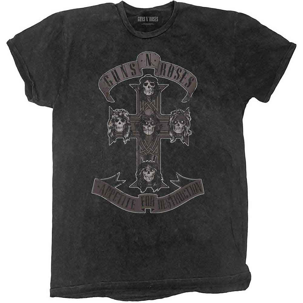 Guns N' Roses: Monochrome Cross (Wash Collection) T-shirt – officielt merchandise