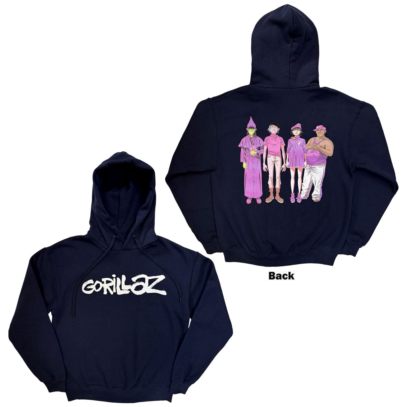 Gorillaz: Cracker Island (Navy Blue) Hoodie – officielt merchandise