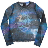 Grateful Dead: Stealy Glitter Ball Long Sleeve Crop Top (Kvinder) (Mesh)