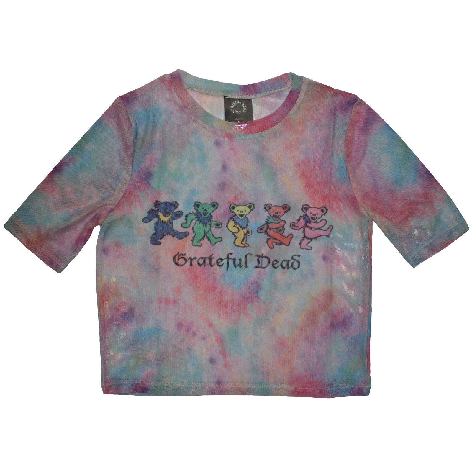 Grateful Dead: Dancing Bears Crop Top (Kvinder) (Mesh)