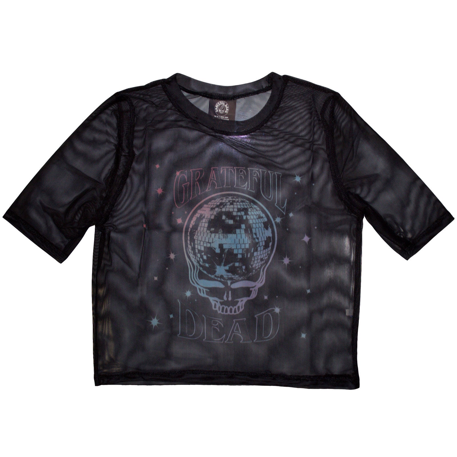 Grateful Dead: Stealy Glitter Ball Crop Top (Kvinder) (Mesh)