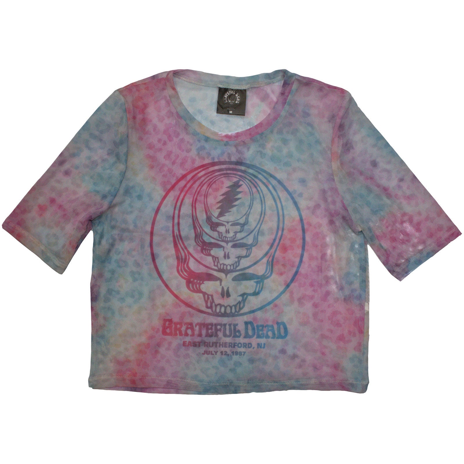 Grateful Dead: Concentric Skulls Crop Top (Kvinder) (Mesh)