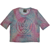 Grateful Dead: Concentric Skulls Crop Top (Kvinder) (Mesh)