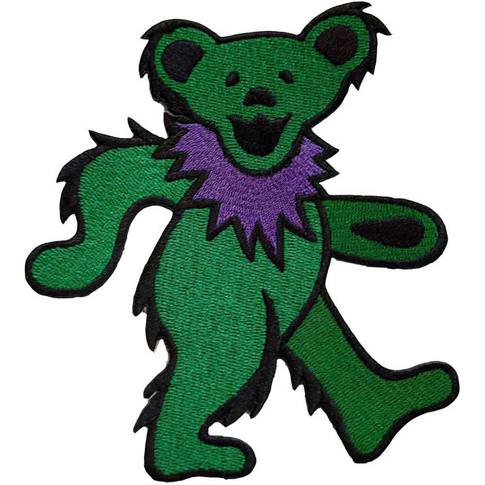 Grateful Dead: Green Dancing Bear Patch – officielt merchandise