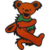 Grateful Dead: Orange Dancing Bear Patch – officielt merchandise