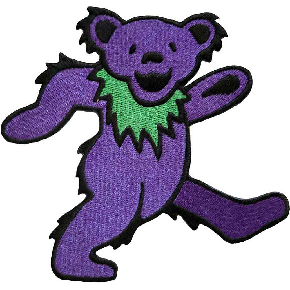 Grateful Dead: Purple Dancing Bear Patch – officielt merchandise