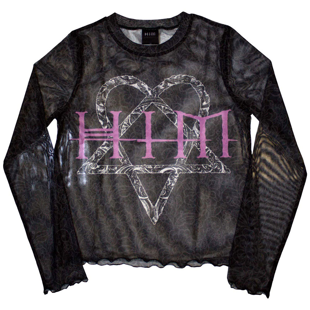 HIM: Heartagram & Logo Crop Top (Kvinder) (Mesh)