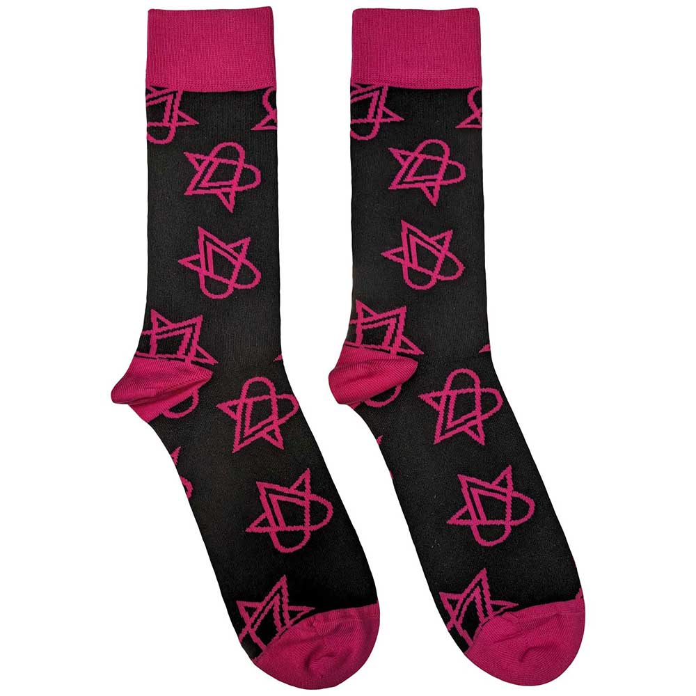 HIM: Mini Pink Heartagrams Ankle Socks
