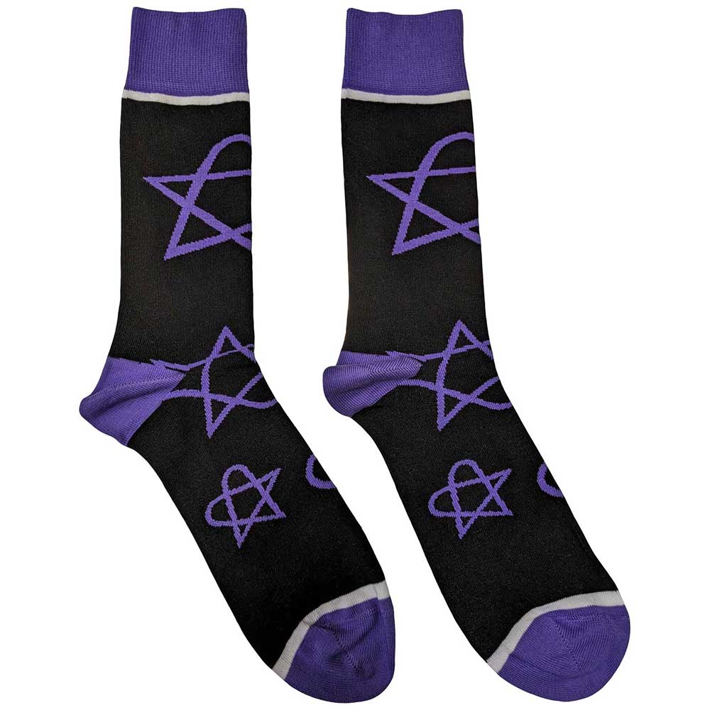 HIM: Purple Heartagrams Ankle Socks