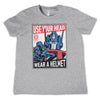 Use Your Head - Wear A Helmet Kids Tee Kids Tee fra Kids
