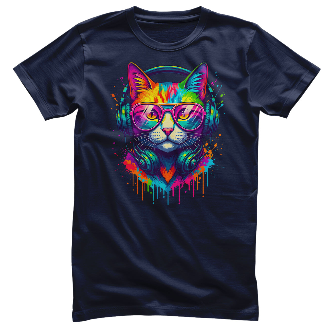 Colorful Cat Splash Tee