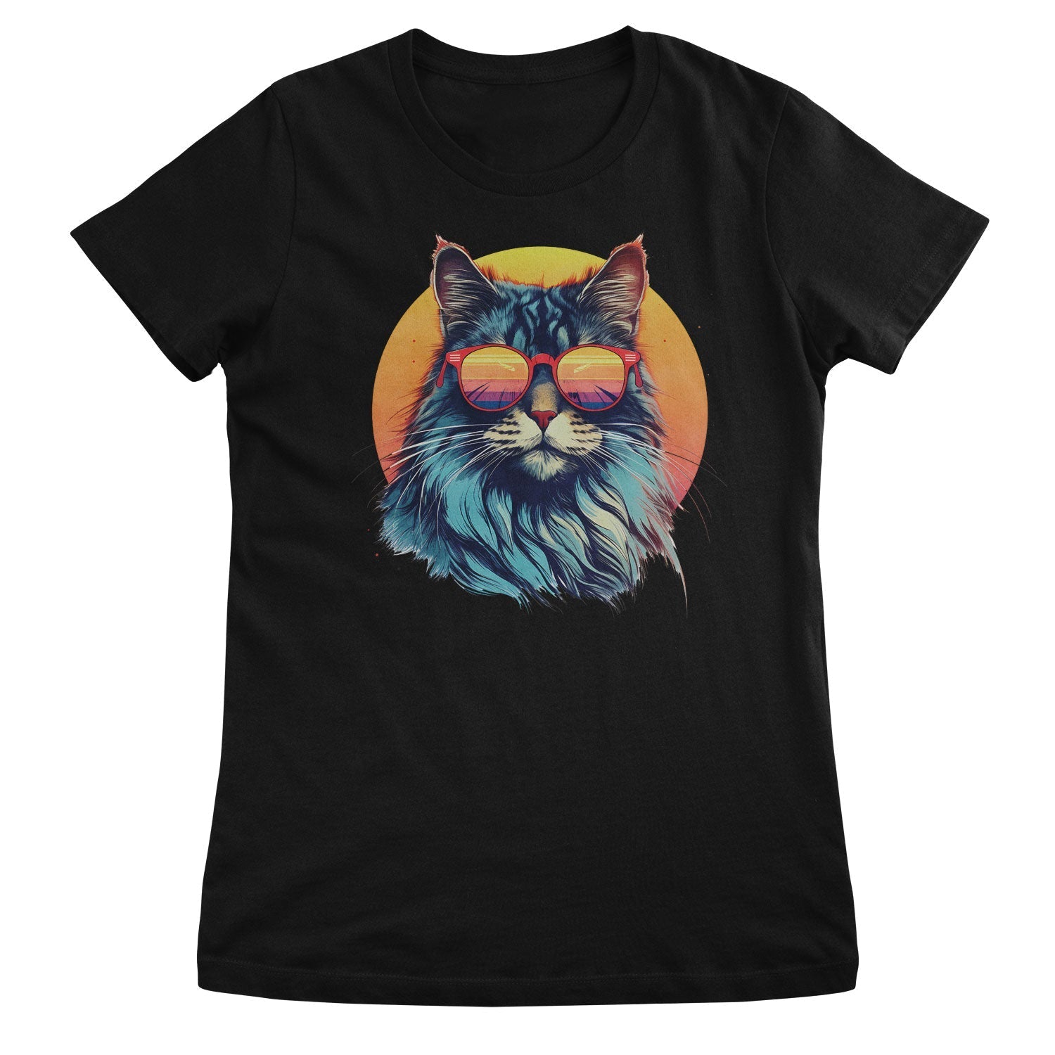 Sunset Cat Shades Girly Top