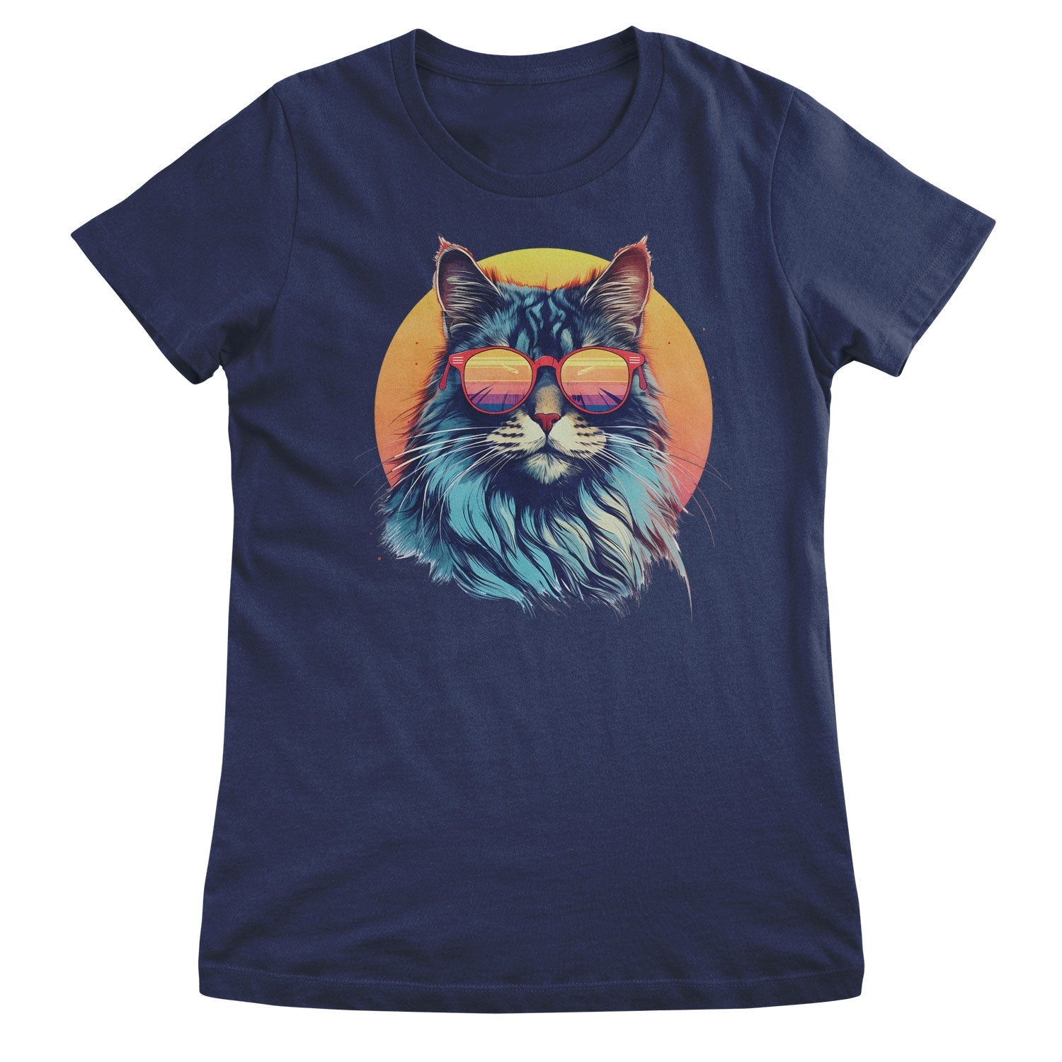 Sunset Cat Shades Girly Top