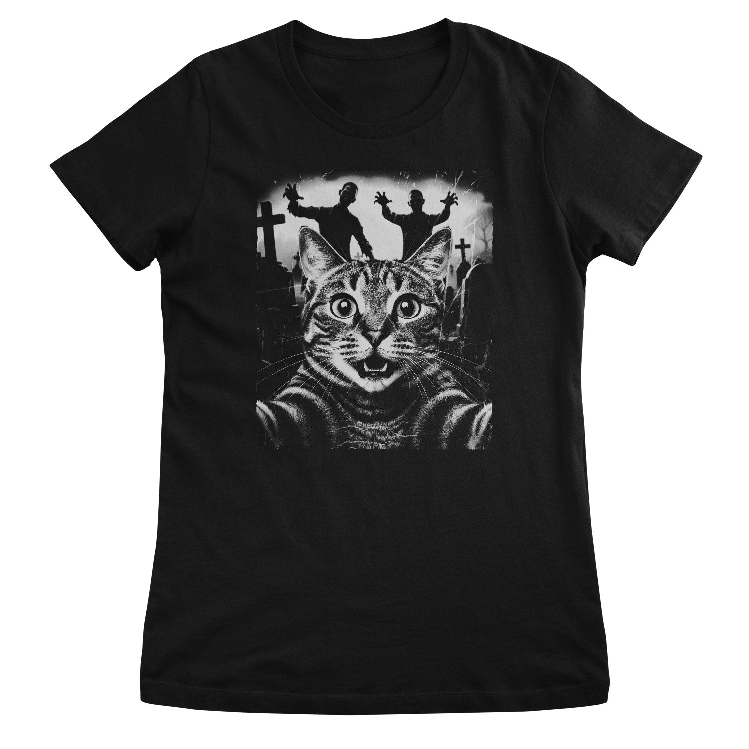 Cat Zombie Panic Girly Top