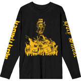 Iron Maiden: Holy Smoke Isolated Yellow Long Sleeve T-Shirt (Sleeve Print)