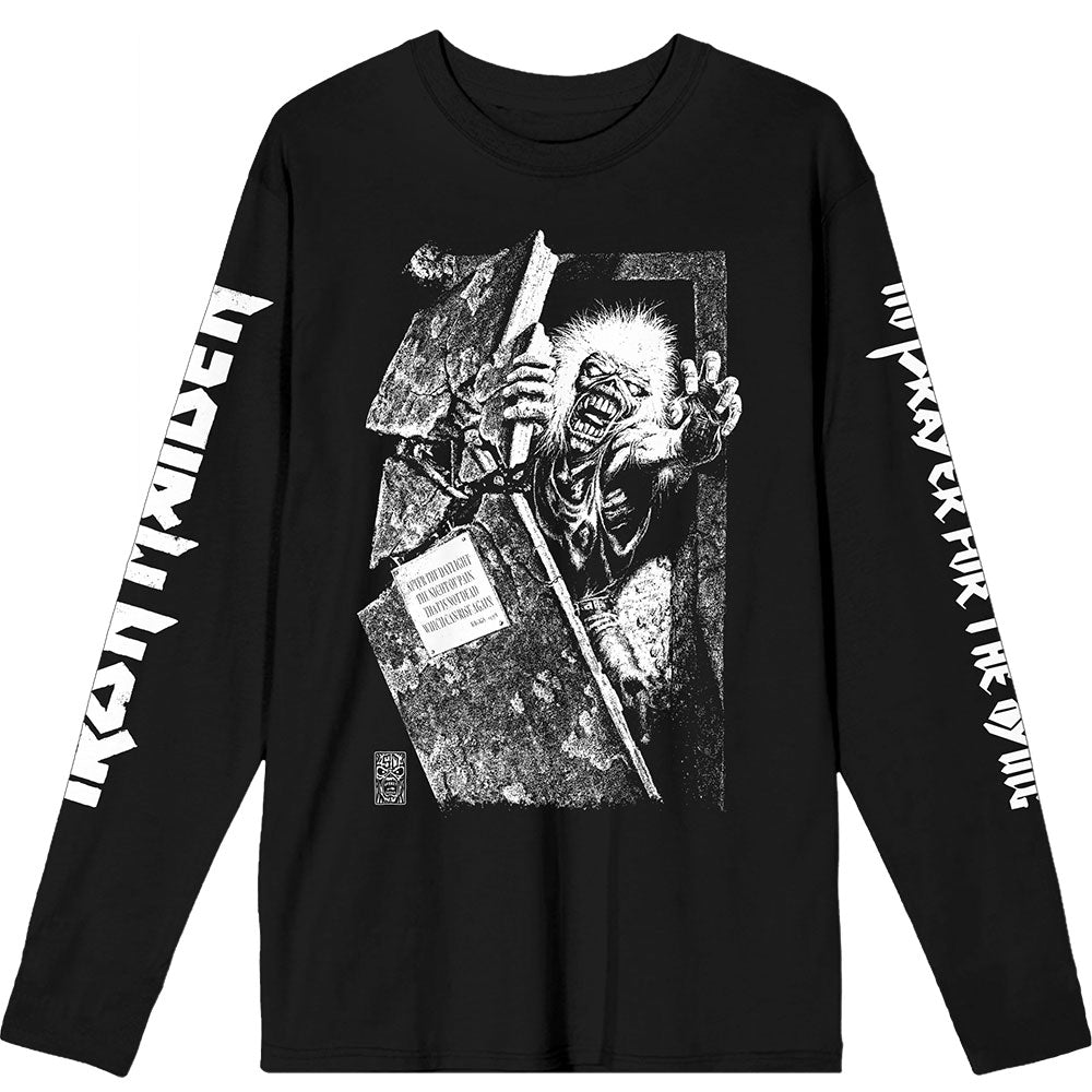 Iron Maiden: No Prayer Grave Isolated Long Sleeve T-Shirt (Sleeve Print)