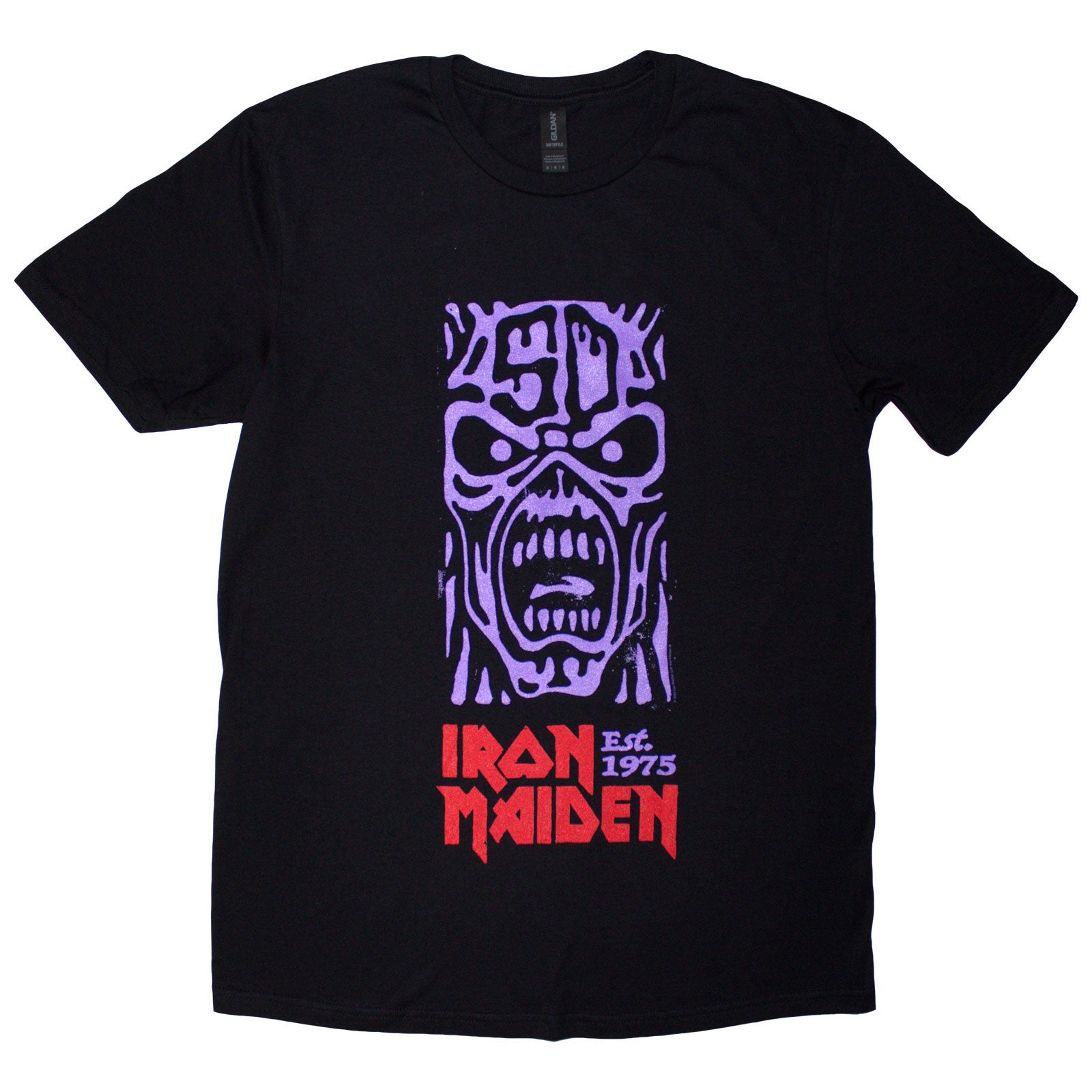 Iron Maiden: Est. 1975 Stamp Logo Purple T-Shirt